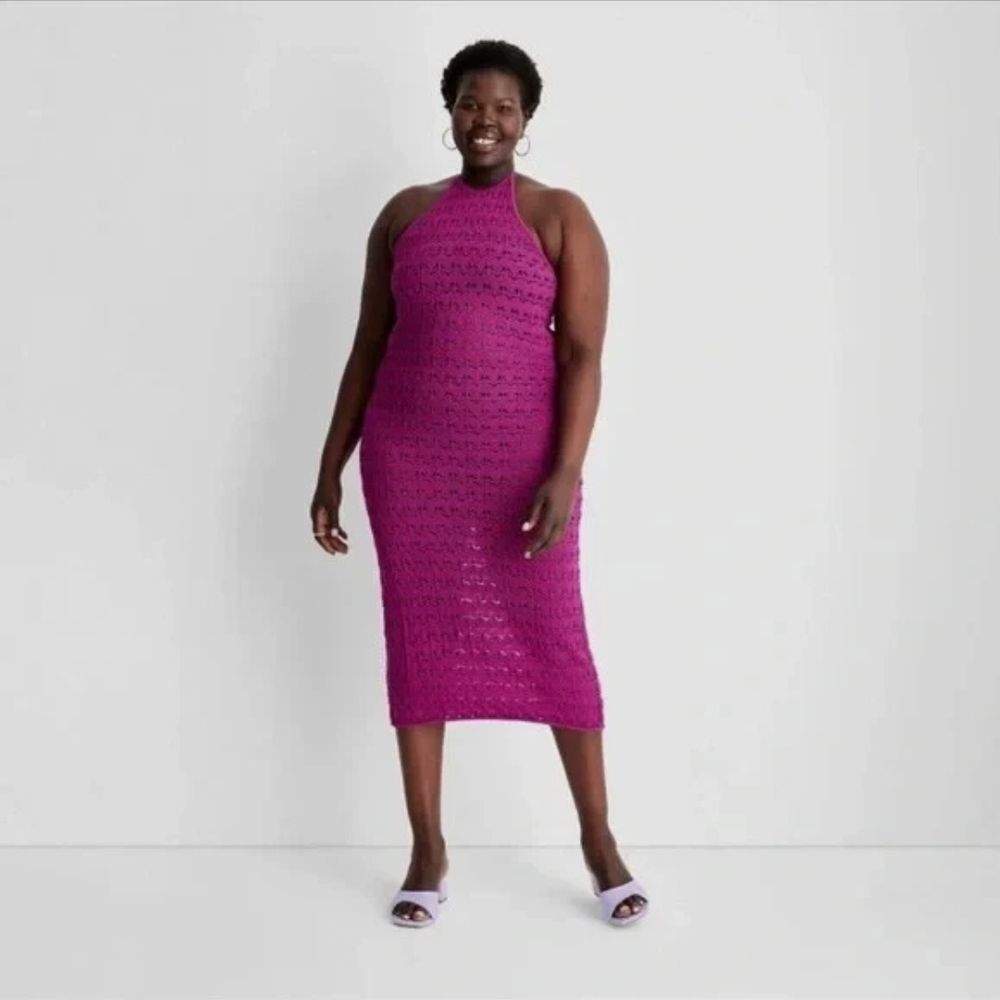 Future Collective Pink Halter Dress